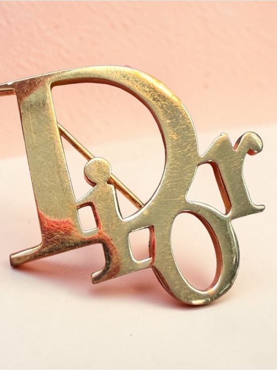 Dior Jewelry - Vintage Gold-tone  'Dior' Logo Brooch
